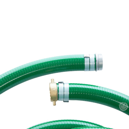 Green 1 1/2" x 20' Thread / Thread Suction Hose