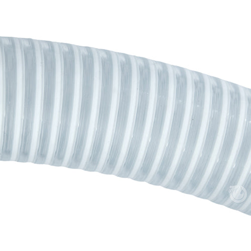 White - Clear 2" x 20' Thread / Thread Suction Hose