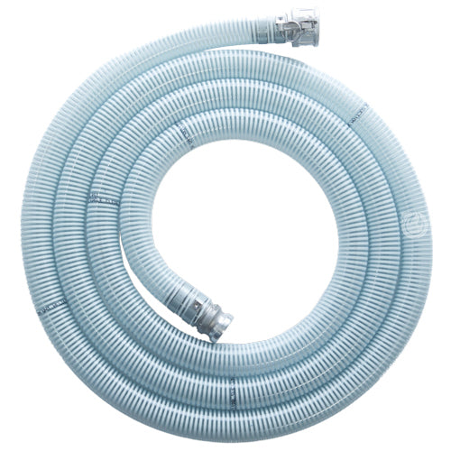 White - Clear 2" x 20' Camlock Suction Hose