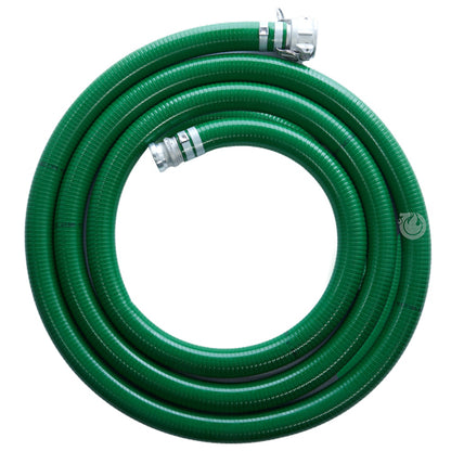 Green 2" x 20' Camlock Suction Hose