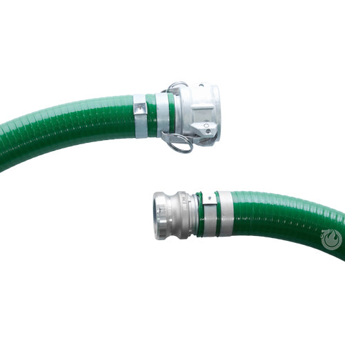 Green 2" x 20' Camlock Suction Hose