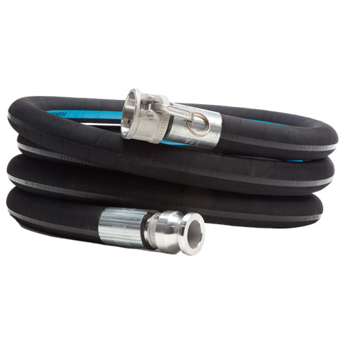 Black 2" x 20' Heavy-Duty Camlock Suction Hose