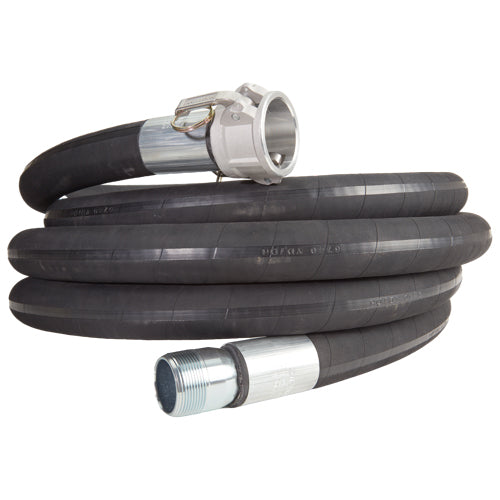 Black 2" x 20' Camlock / Threaded Suction Hose