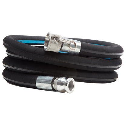 Black 3" x 15' Heavy-Duty Camlock Suction Hose