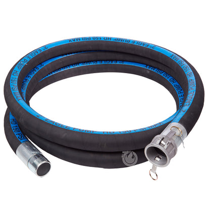 Black 3" x 15' Camlock / Threaded Suction Hose