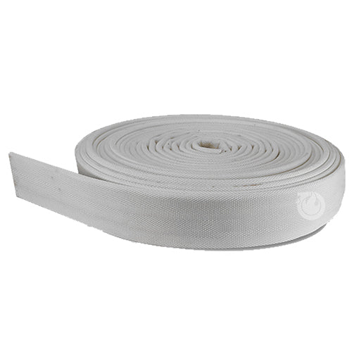 White 1 1/2" x 100' Single Jacket Uncoupled Mill Hose