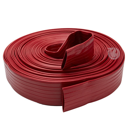 Red 2" x 100' Medium-Duty Uncoupled Discharge Hose