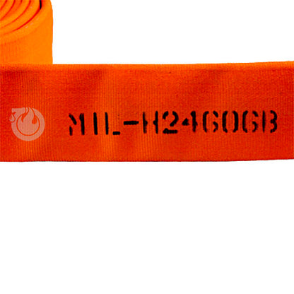 Orange 1 1/2" x 50' Mil-Spec Hose (Brass NPSH Couplings)