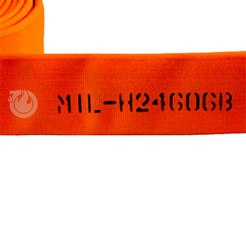 Orange 1 3/4" x 50' Mil-Spec Hose (Brass 1 1/2" NPSH Couplings)