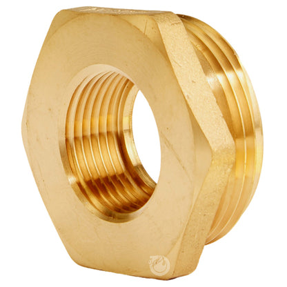 Brass 1" Female NPT to 1 1/2" Male NH (Hex)