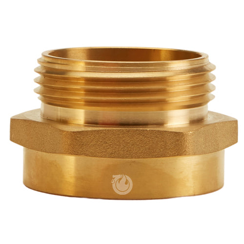 Brass 1 1/2" Female NYFD to 1 1/2" Male NH (Hex)