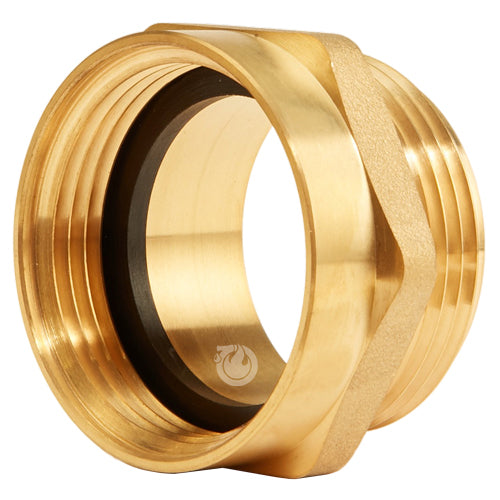 Brass 1 1/2" Female NYFD to 1 1/2" Male NH (Hex)