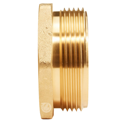 Brass 1 1/2" Female NPT to 2 1/2" Male NH (Hex)