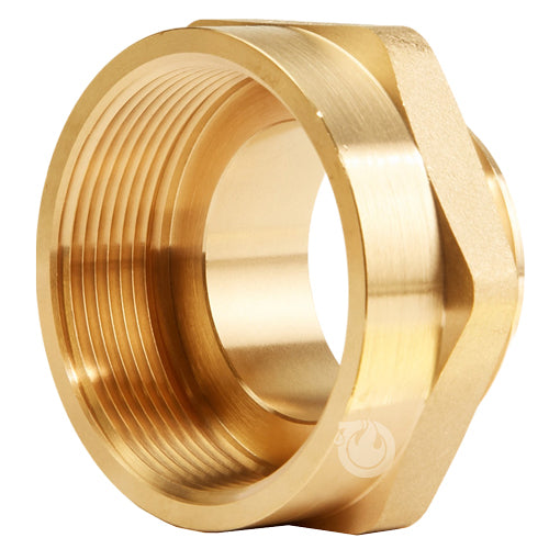 Brass 2" Female NPT to 1 1/2" Male NH (Hex)