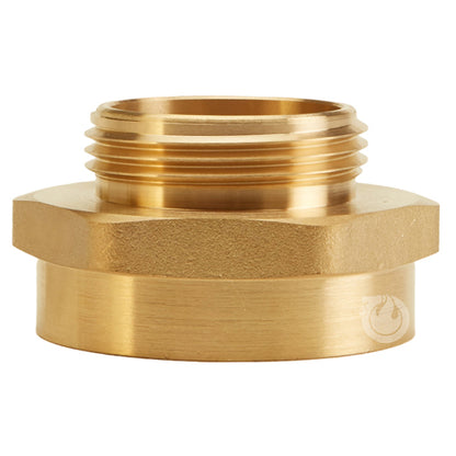 Brass 2 1/2" Female NPT to 1 1/2" Male NH (Hex)