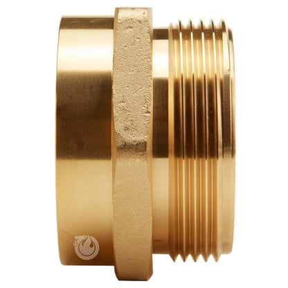 Brass 2 1/2" Female NPT to 2 1/2" Male NH (Hex)