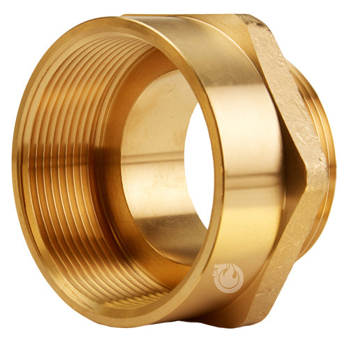 Brass 4" Female NPT to 2 1/2" Male NH (Hex)