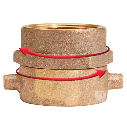 Brass 1 1/2" Swivel NPSH to 1 1/2" Rigid NPT Double Female