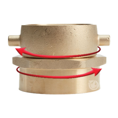 Brass 4" Swivel NH to 4" NPT Double Female