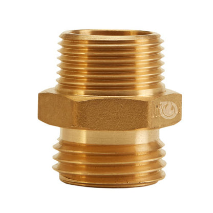 Brass 1" NH to 1" NPT Double Male (Hex)