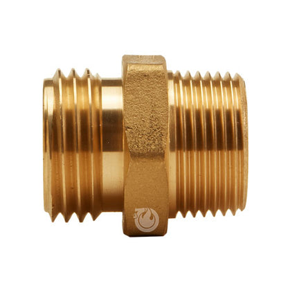 Brass 1" NH to 1" NPT Double Male (Hex)