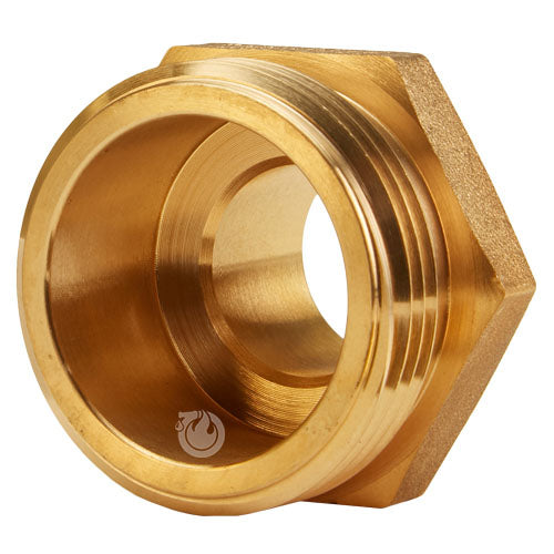 Brass 1 1/2" NH to 1" NPT Double Male (Hex)