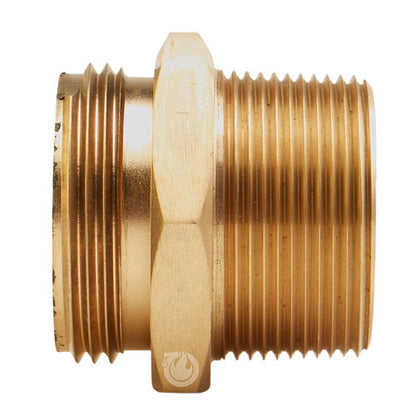 Brass 1 1/2" NH to 1 1/2" NPT Double Male (Hex) - USA