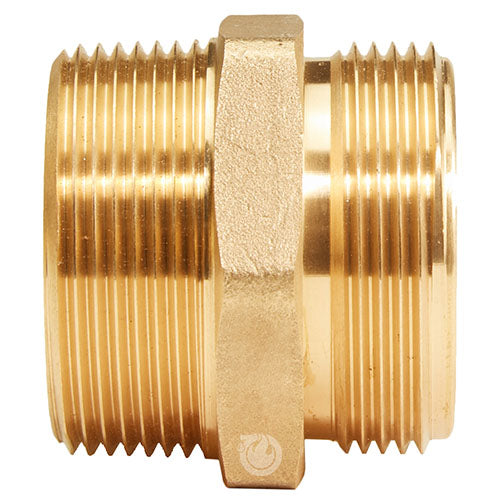 Brass 1 1/2" NPSH to 1 1/2" NPT Double Male (Hex)