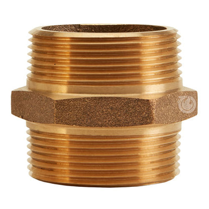 Brass 1 1/2" NPT to 1 1/2" NPT Double Male (Hex)