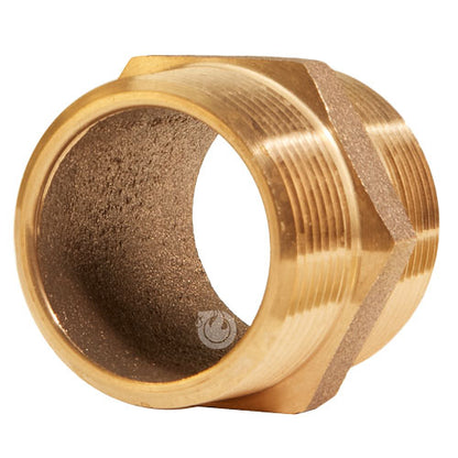 Brass 1 1/2" NPT to 1 1/2" NPT Double Male (Hex)