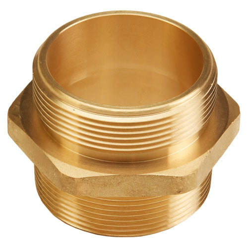 Brass 2" NPSH to 1 1/2" NPT Double Male (Hex)