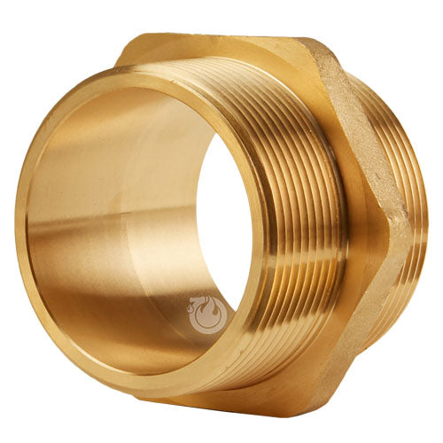 Brass 2" NPSH to 1 1/2" NPT Double Male (Hex)