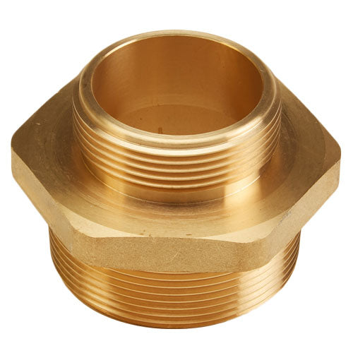 Brass 2" NPT to 1 1/2" NPSH Double Male (Hex)