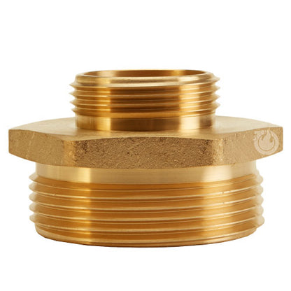 Brass 2 1/2" NH to 1 1/2" NH Double Male (Hex)