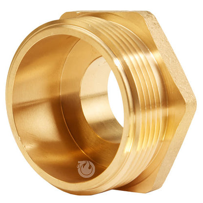 Brass 2 1/2" NH to 1 1/2" NH Double Male (Hex)