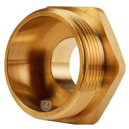 Brass Hex 2 1/2" NH to 1 1/2" NPT Double Male Adapter