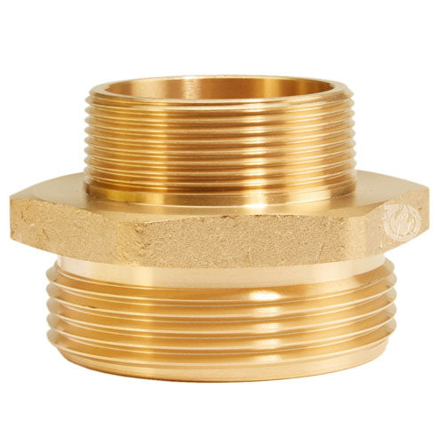 Brass 2 1/2" NH to 2" NPT Double Male (Hex)