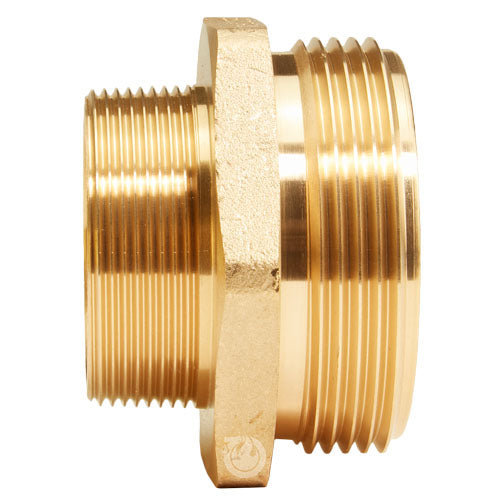 Brass 2 1/2" NH to 2" NPT Double Male (Hex)