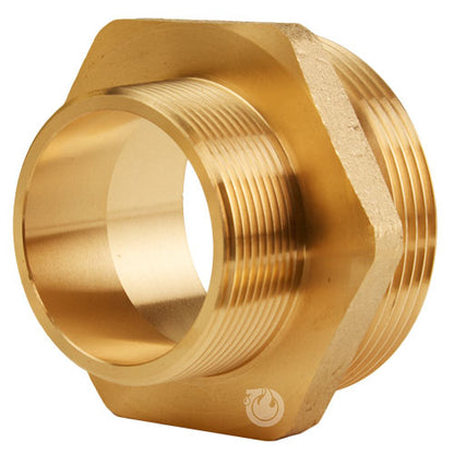 Brass 2 1/2" NH to 2" NPT Double Male (Hex)