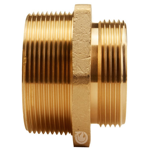 Brass 3" NPT to 2 1/2" NH Double Male (Hex)