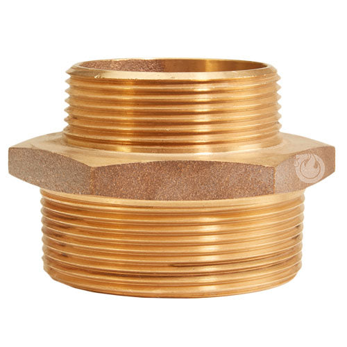 Brass 3" NPT to 2 1/2" NPT Double Male (Hex)