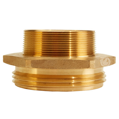 Brass 4 1/2" NH to 4" NPT Double Male (Hex)