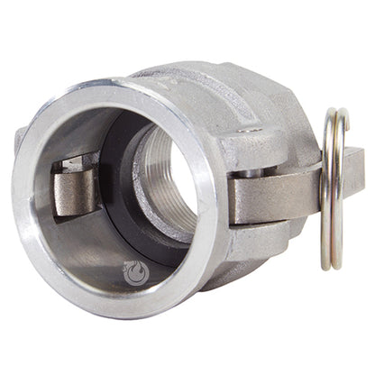 Aluminum 1 1/4" Female Camlock x 1 1/4" Female NPT (USA)