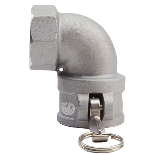 Aluminum 1 1/2" Female Camlock x 1 1/2" Female NPT 90 Degree Elbow (USA)