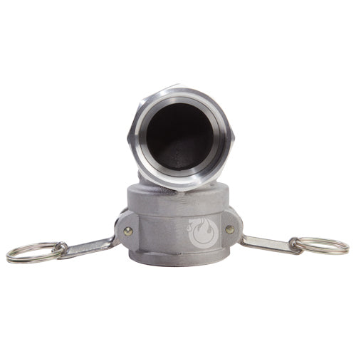 Aluminum 1 1/2" Female Camlock x 1 1/2" Female NPT 90 Degree Elbow (USA)