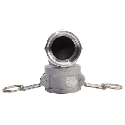 Aluminum 1 1/2" Female Camlock x 1 1/2" Female NPT 90 Degree Elbow (USA)