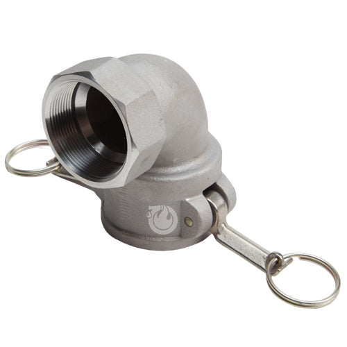 Aluminum 1 1/2" Female Camlock x 1 1/2" Female NPT 90 Degree Elbow (USA)