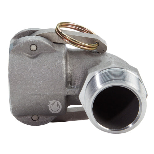Aluminum 1 1/2" Female Camlock x 1 1/2" Male NPT 90 Degree Elbow (USA)