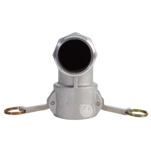 Aluminum 2" Female Camlock x 2" Male NPT 90 Degree Elbow (USA)