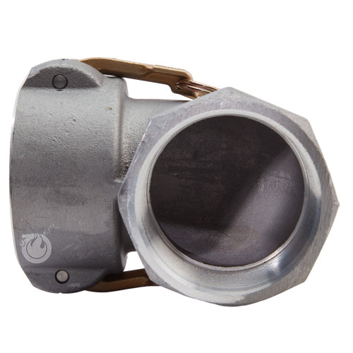 Aluminum 3" Female Camlock x 3" Female NPT 90 Degree Elbow (USA)
